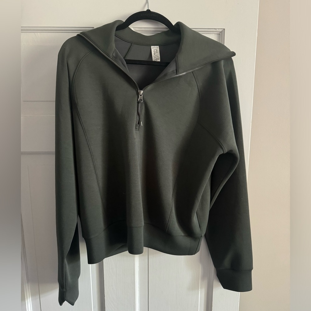 SPANX Olive Green Sweatshirt